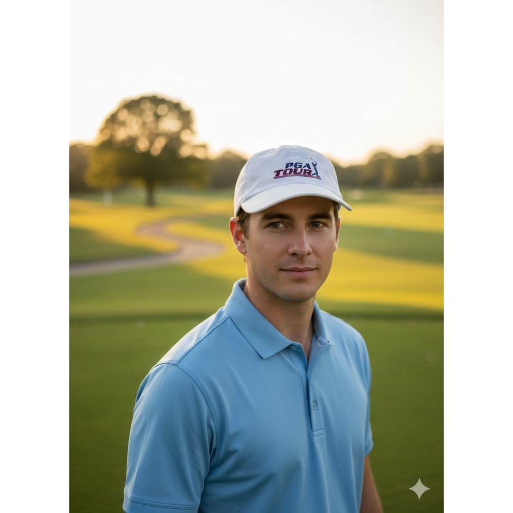 The Game One Size White PGA Tour Men's Hat Adjustable Strapback Vintage Golf Cap